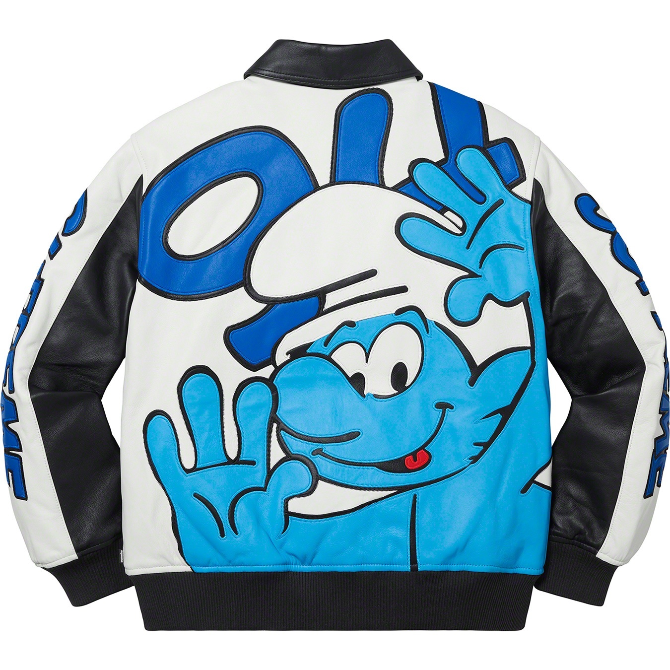 Supreme®/Smurfs™ Leather Varsity Jacket view 5